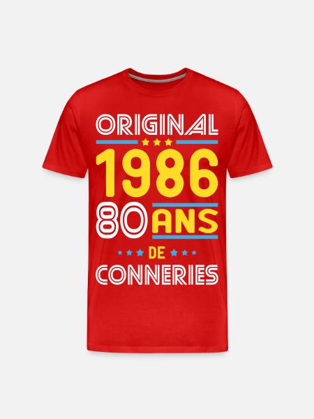 Original – 1986 – 40 Jahre - Männer Premium Bio T-Shirt - Rot