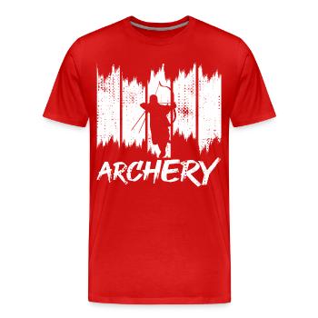 Archers - Men's Premium Organic T-Shirt - red - Front - Damien (186cm)