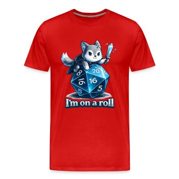 I'm on a Roll – Role-Playing Game Dice Wolf - Men's Premium Organic T-Shirt - red - Front - Damien (186cm)
