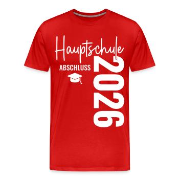 Certificat de la Hauptschule - Hauptschulabschluss 2026 - T-shirt bio Premium Homme - rouge - Devant - Damien (186cm)