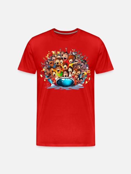 Cheering crowds on boat - Men's Premium Organic T-Shirt - red