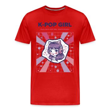 K-Pop Girl Enjoy The K-Pop Girl South Korea Korean - Men's Premium Organic T-Shirt - red - Front - Damien (186cm)