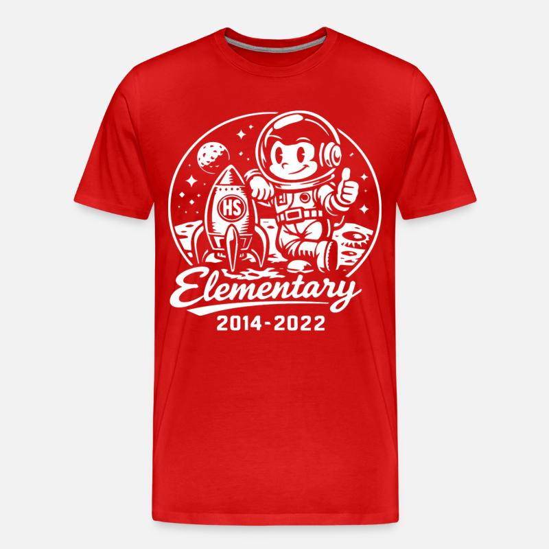 Elementar-Astronauten-Mond - Männer Premium Bio T-Shirt - Rot