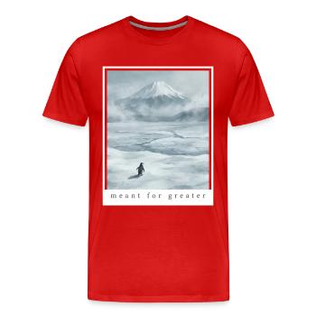 Penguin meant for greater - But Why - Men's Premium Organic T-Shirt - red - Front - Damien (186cm)