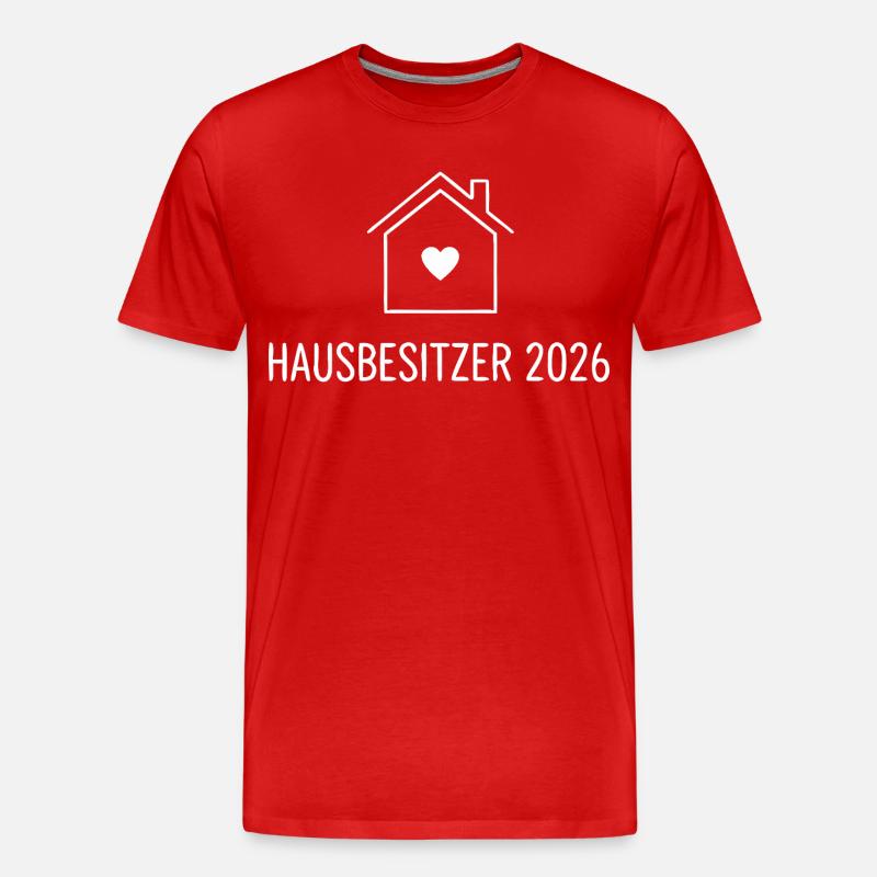 Hausbesitzer 2026 – Eigenheim - Männer Premium Bio T-Shirt - Rot