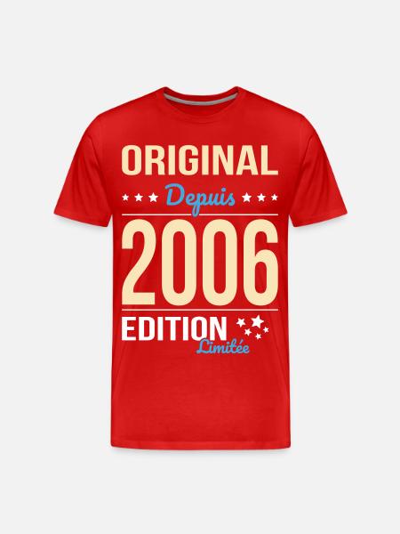 Original seit 2006 – 20-jähriges Jubiläum - Männer Premium Bio T-Shirt - Rot