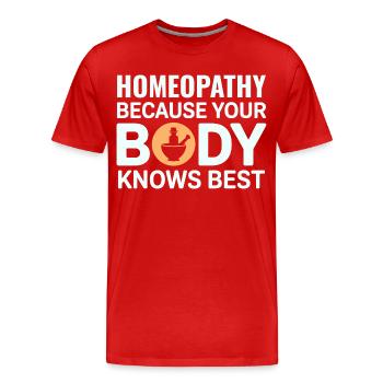 Équipement certifié de spécialiste clinique bio-réglementaire - T-shirt bio Premium Homme - rouge - Devant - Damien (186cm)
