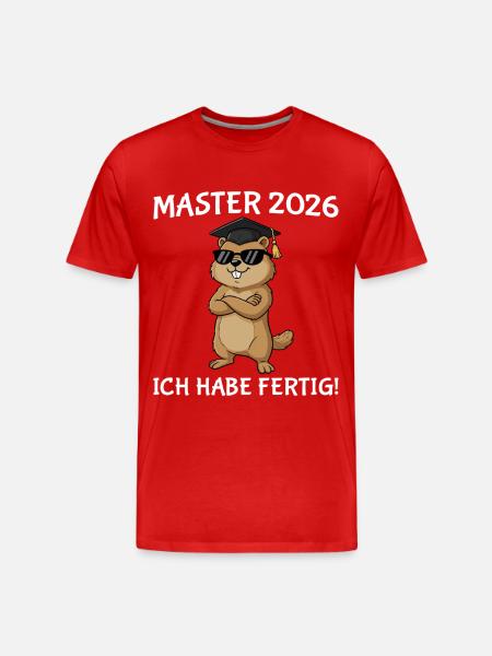 Masterprüfung 2026 bestandener Abschluss Studium - Männer Premium Bio T-Shirt - Rot