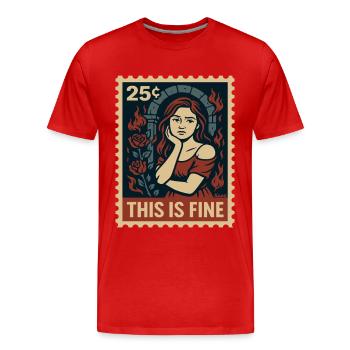 Flammes Roses Femme, tout va bien - T-shirt bio Premium Homme - rouge - Devant - Damien (186cm)
