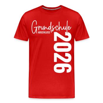 Remise des diplômes de l'école primaire 2026 - T-shirt bio Premium Homme - rouge - Devant - Damien (186cm)