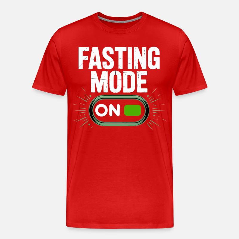 Fasting Mode ON Switch Design - Men's Premium Organic T-Shirt - red