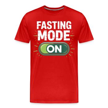 Turn on fasting mode design - Men's Premium Organic T-Shirt - red - Front - Damien (186cm)
