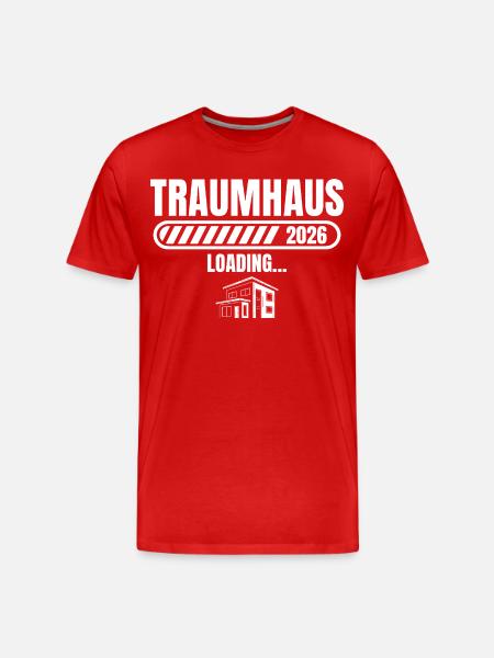 Hausbau 2026 Traumhaus loading Baugeber - Men's Premium Organic T-Shirt - red