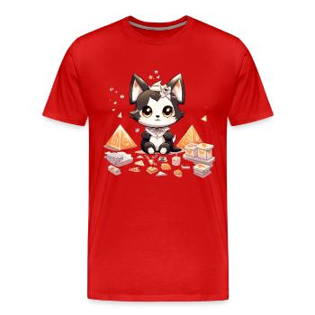 Chibi-Hundewelpe Diamantenschatz - Männer Premium Bio T-Shirt - Rot - Vorne - Damien (186cm)
