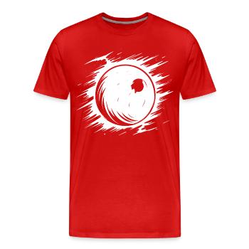 Dessin de boule de bowling - T-shirt bio Premium Homme - rouge - Devant - Damien (186cm)