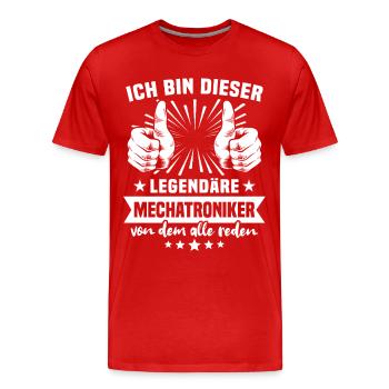Mechatroniker Legende - Männer Premium Bio T-Shirt - Rot - Vorne - Damien (186cm)