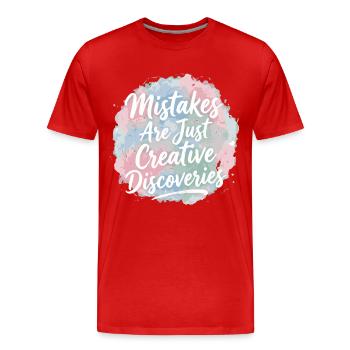 Les erreurs ne sont que des découvertes créatives - T-shirt bio Premium Homme - rouge - Devant - Damien (186cm)