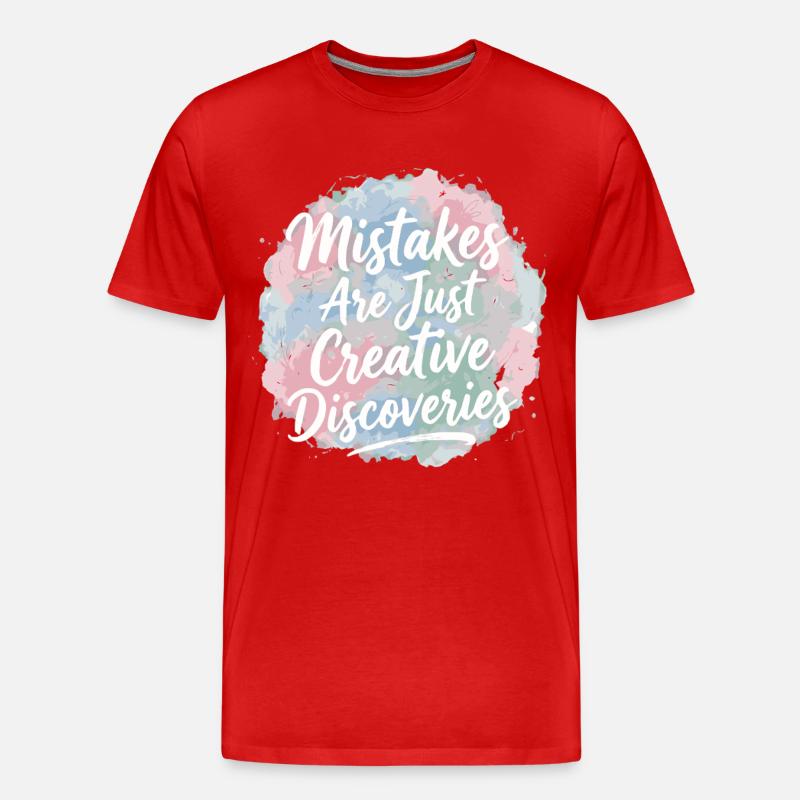 Mistakes Are Just Creative Discoveries - Männer Premium Bio T-Shirt - Rot