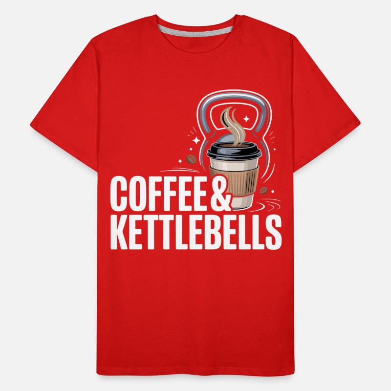 Coffee & Kettlebells Duo Men's Premium Organic T-Shirt