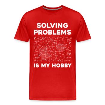 Résoudre des énigmes est mon hobby - T-shirt bio Premium Homme - rouge - Devant - Damien (186cm)