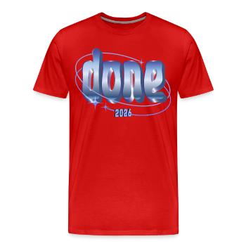 Done 2026 Orbit Design - Men's Premium Organic T-Shirt - red - Front - Damien (186cm)