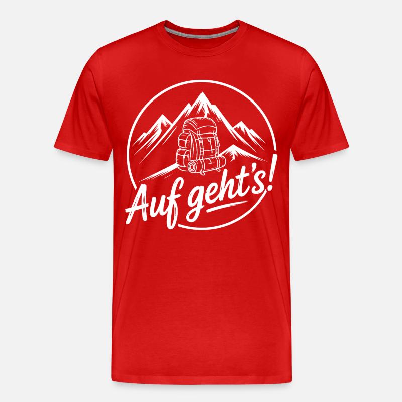 Auf geht's Bergabenteuer - Männer Premium Bio T-Shirt - Rot