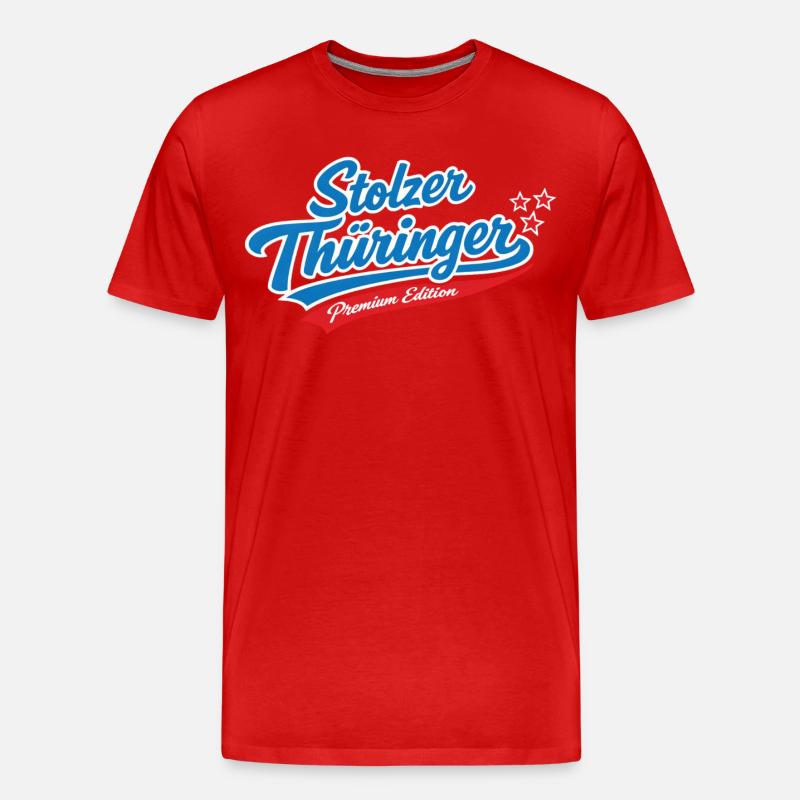 Stolzer Thüringer Premium Edition - Männer Premium Bio T-Shirt - Rot