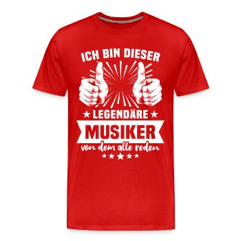 Légende du musicien - T-shirt bio Premium Homme - rouge - Devant - Damien (186cm)