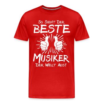 Meilleur Musicien - T-shirt bio Premium Homme - rouge - Devant - Damien (186cm)