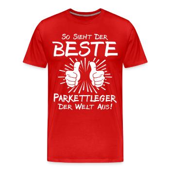 Best parquet layer - Men's Premium Organic T-Shirt - red - Front - Damien (186cm)