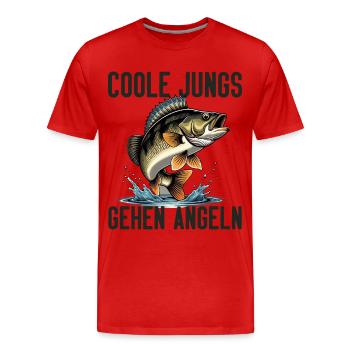 Fishing Angler Fisherman Fish Funny Angler Saying - Men's Premium Organic T-Shirt - red - Front - Damien (186cm)