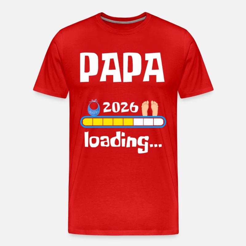 Papa 2026 Loading - Männer Premium Bio T-Shirt - Rot