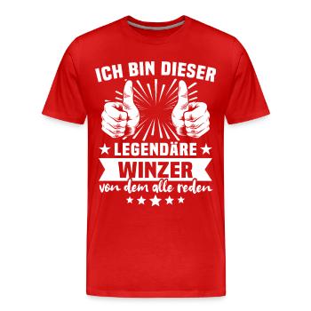 Légende du vigneron - T-shirt bio Premium Homme - rouge - Devant - Damien (186cm)