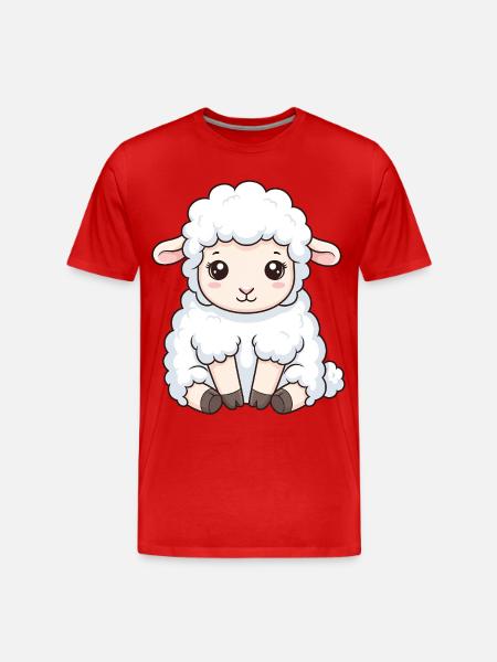 Kuschellamm Cartoon Style - Men's Premium Organic T-Shirt - red