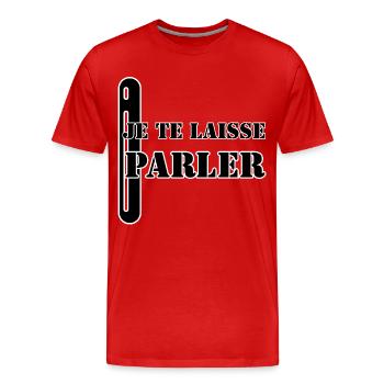 I'LL LET YOU SPEAK. - Men's Premium Organic T-Shirt - red - Front - Damien (186cm)