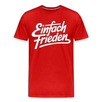 Simplement la paix - T-shirt bio Premium Homme - rouge - Devant - Damien (186cm)