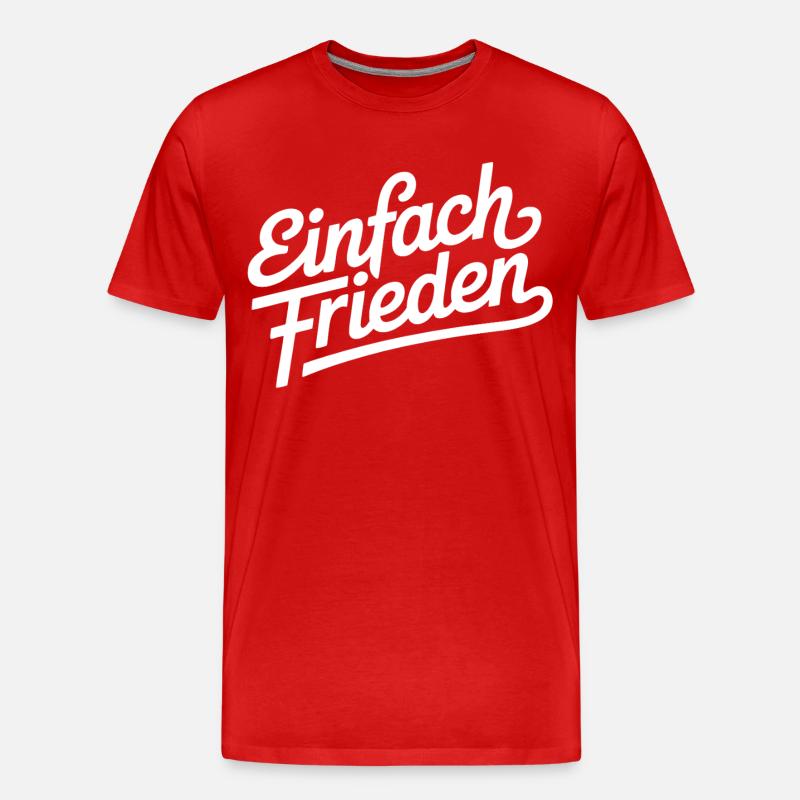 Einfach Frieden – Ruhe, Menschlichkeit - Männer Premium Bio T-Shirt - Rot