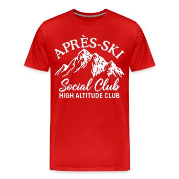 Après Ski Social Club High Altitude Club Skiing - Men's Premium Organic T-Shirt - red - Front - Damien (186cm)
