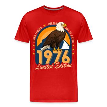 1976 Année de naissance 1976 50e anniversaire - T-shirt bio Premium Homme - rouge - Devant - Damien (186cm)