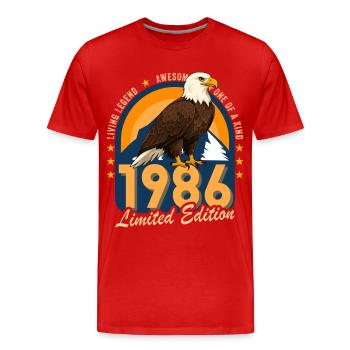 1986 Year of birth 1986 40th birthday - Men's Premium Organic T-Shirt - red - Front - Damien (186cm)