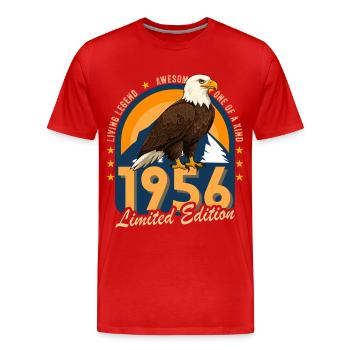 1956 Year of birth 1956 70th birthday - Men's Premium Organic T-Shirt - red - Front - Damien (186cm)