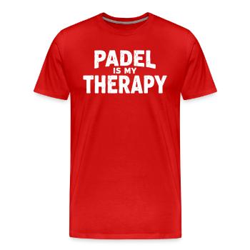 Padel est ma déclaration d’athlète de thérapie - T-shirt bio Premium Homme - rouge - Devant - Damien (186cm)