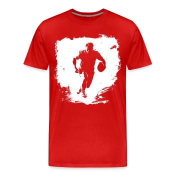 Rugby Streetart - Männer Premium Bio T-Shirt - Rot - Vorne - Damien (186cm)
