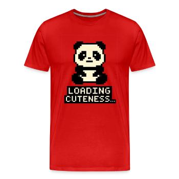 Pixelbaby Lade Cuteness - Männer Premium Bio T-Shirt - Rot - Vorne - Damien (186cm)