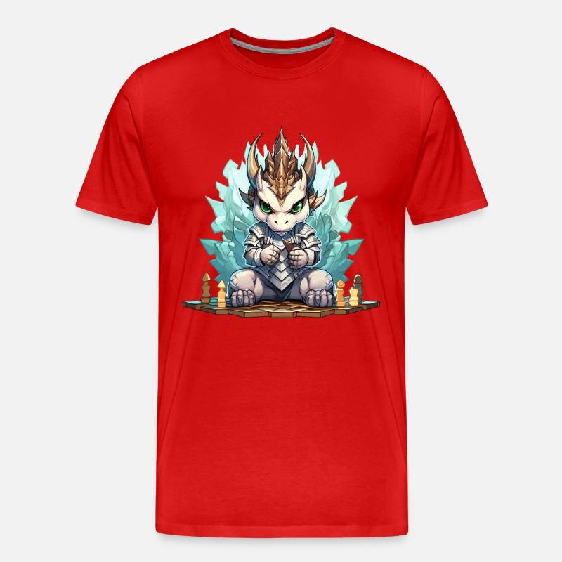 Eisdrache Ritter Kristallkranz - Männer Premium Bio T-Shirt - Rot