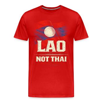 Racine lao du Laos pas thaï - T-shirt bio Premium Homme - rouge - Devant - Damien (186cm)