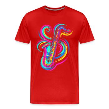 Saxophone - T-shirt bio Premium Homme - rouge - Devant - Damien (186cm)
