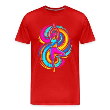 Yoga Pose - T-shirt bio Premium Homme - rouge - Devant - Damien (186cm)