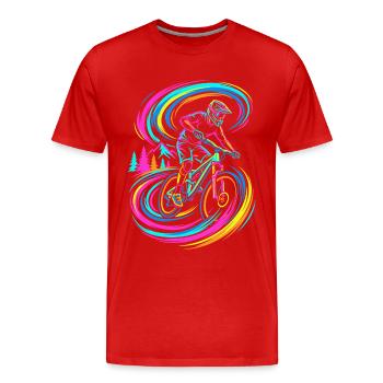 Vététiste - T-shirt bio Premium Homme - rouge - Devant - Damien (186cm)