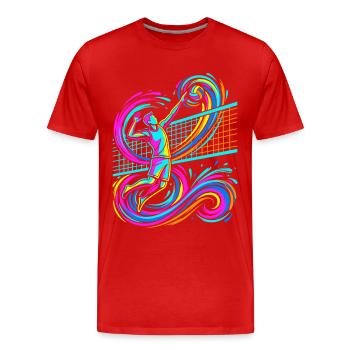 Volleyball - Men's Premium Organic T-Shirt - red - Front - Damien (186cm)